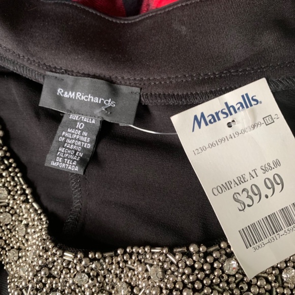 Black slip Dress with sequined collar - Picture 2 of 5